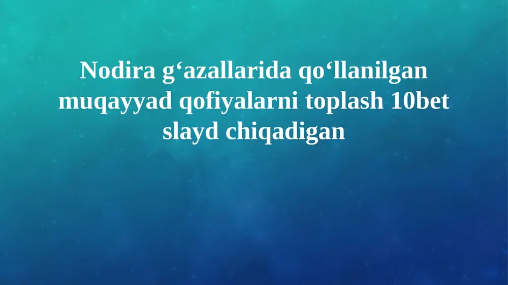 cheklangan qofiyalar: ta'rif va turlari — PPTX