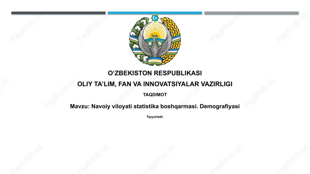 navoiy viloyati statistika boshqarmasi — PPTX