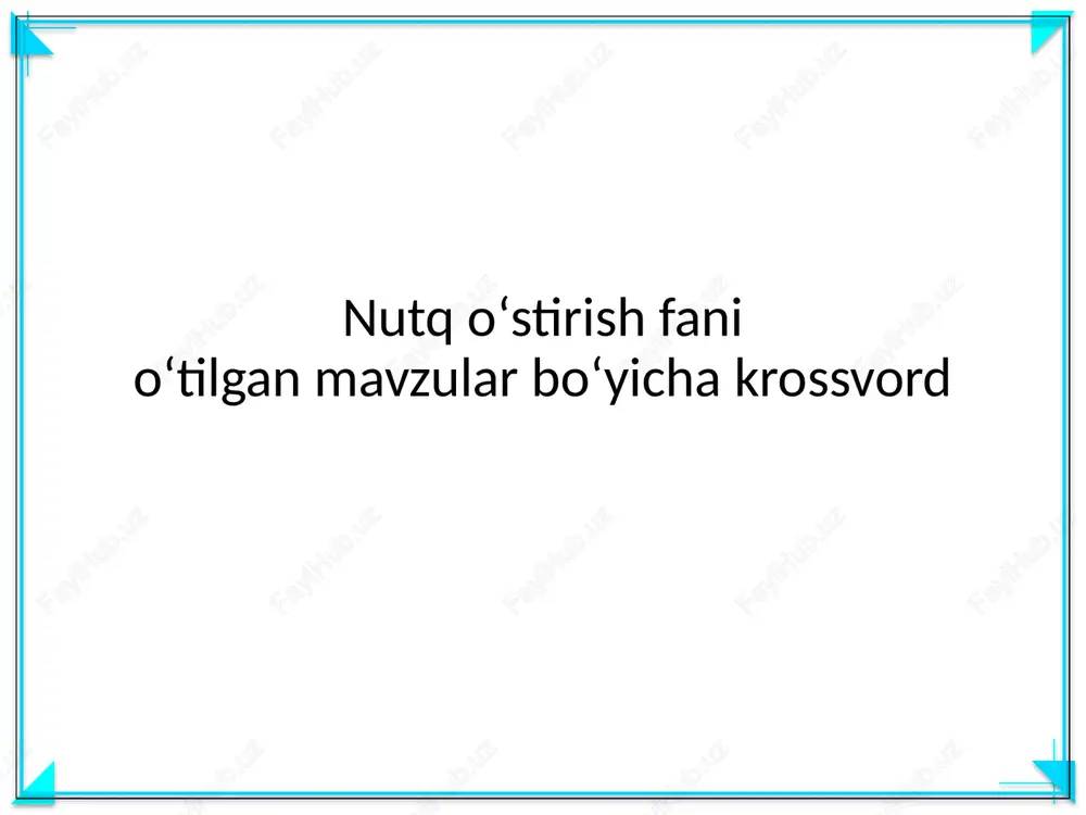 nutq oʻstirish fani — PPTX