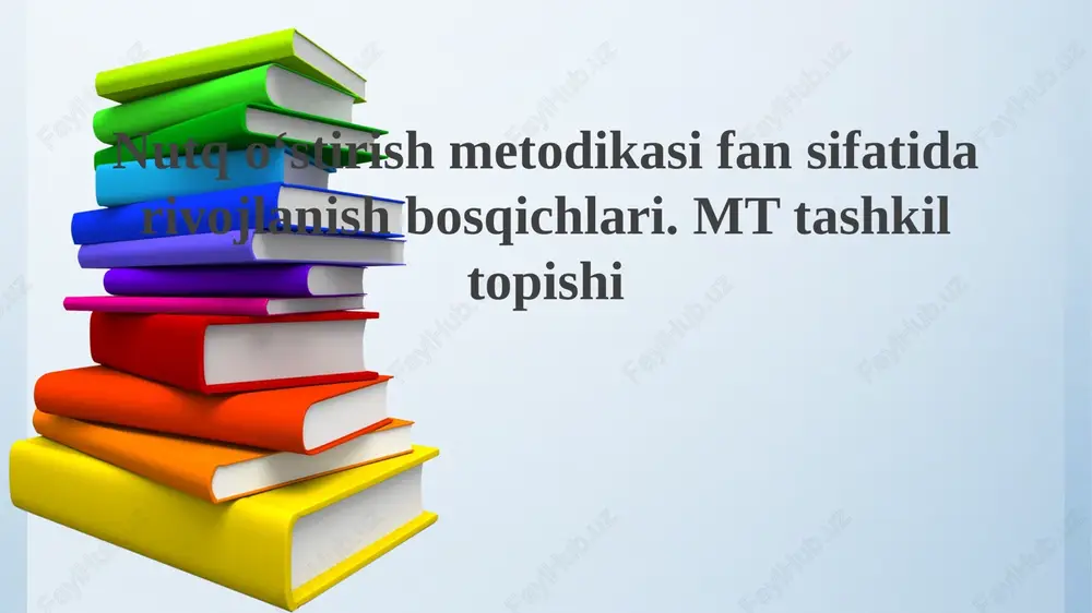 nutqoʻstirish metodikasi fan sifati darivojlanish bosqichlari — PPTX