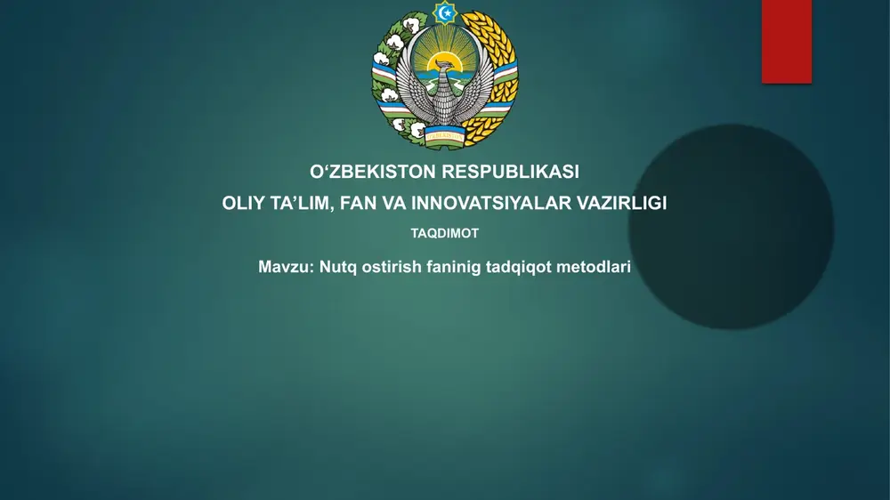 nutq rivojlanishi fanining tadqiqot usullari — PPTX