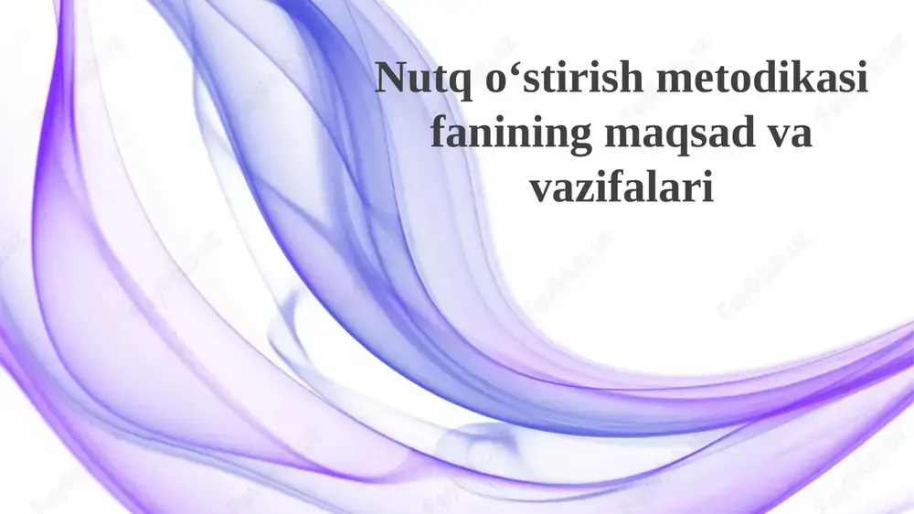 nutqoʻstirish metodikasi — PPTX