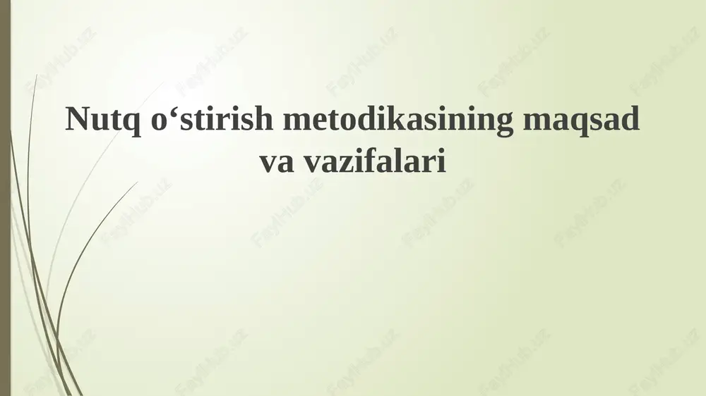 nutqoʻstirish metodikasi — PPTX