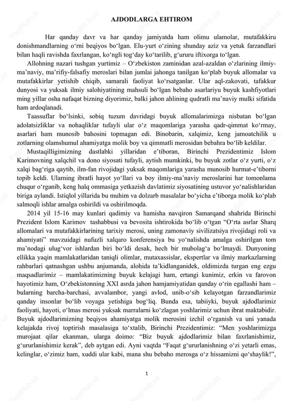 ajdodlarga ehtirom — DOCX