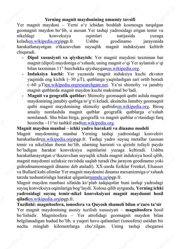 yer magnit maydoni — DOCX