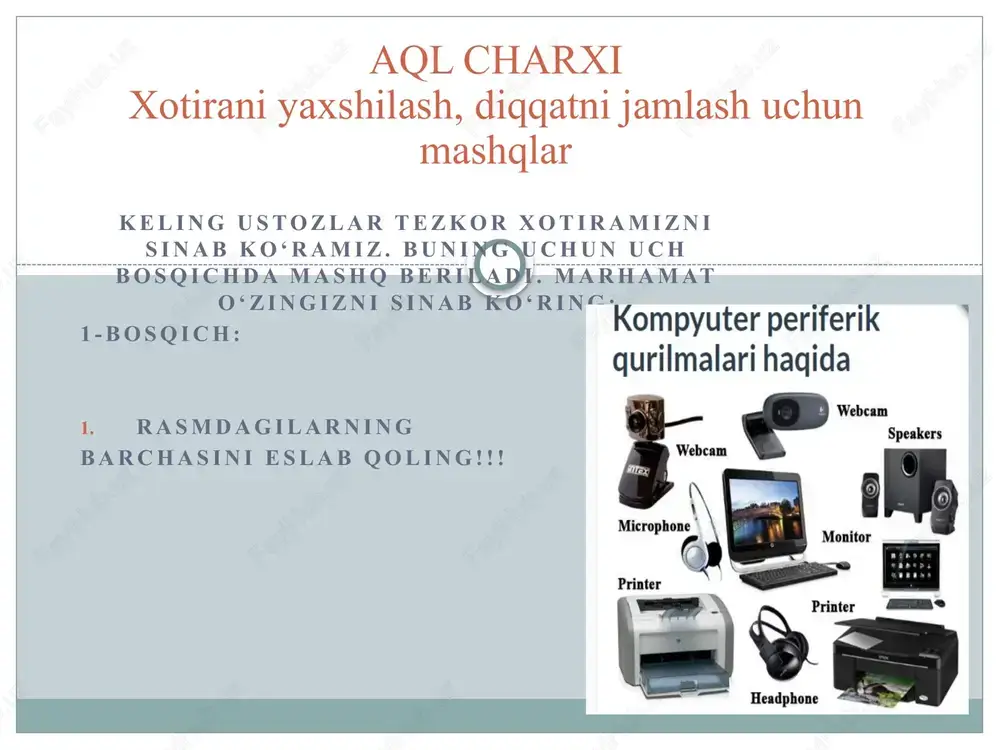kompyuter periferik qurilmalari haqida — PPTX