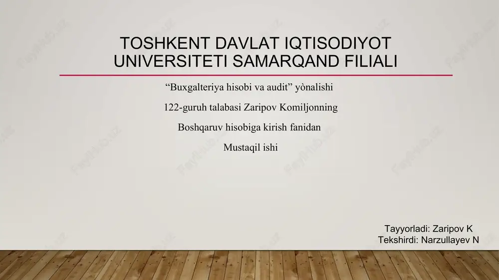 xo'jalik yurituvchi sub'ekti — PPTX