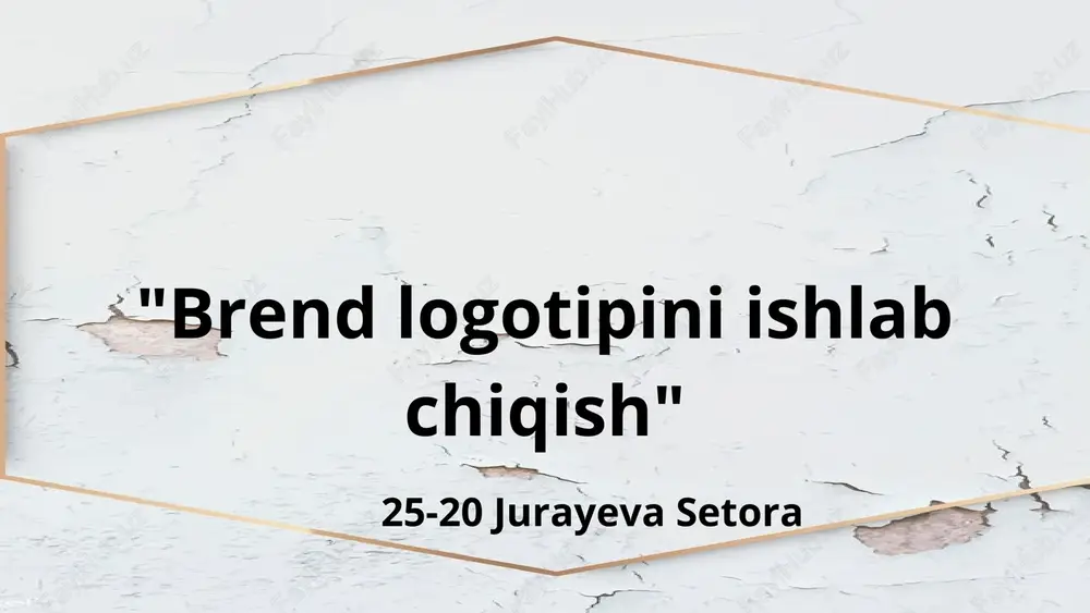 brend logotipini ishlab chiqish — PPTX