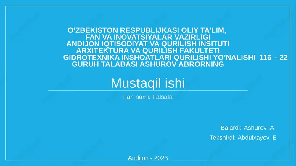 ashurov abrorning mustaqilishi — PPTX