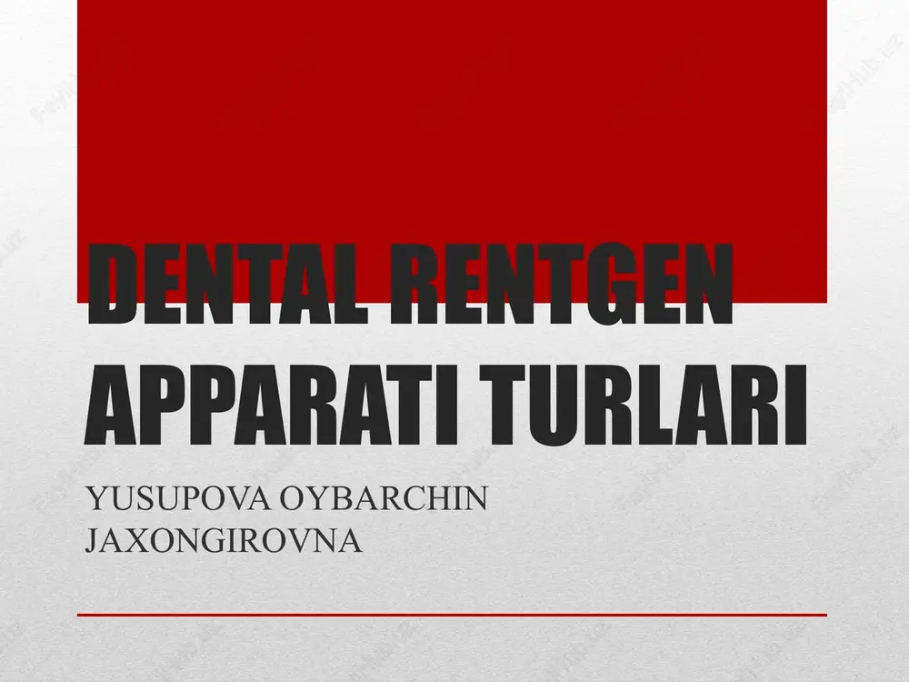 tish rentgen apparati turlari — PPTX