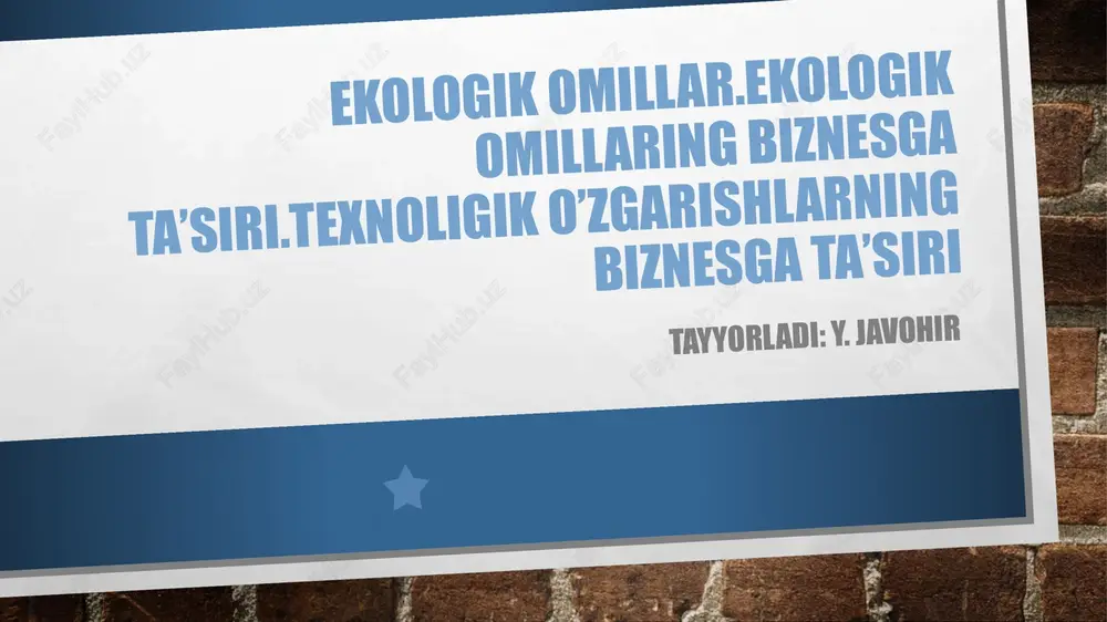 ekologik omil — PPTX