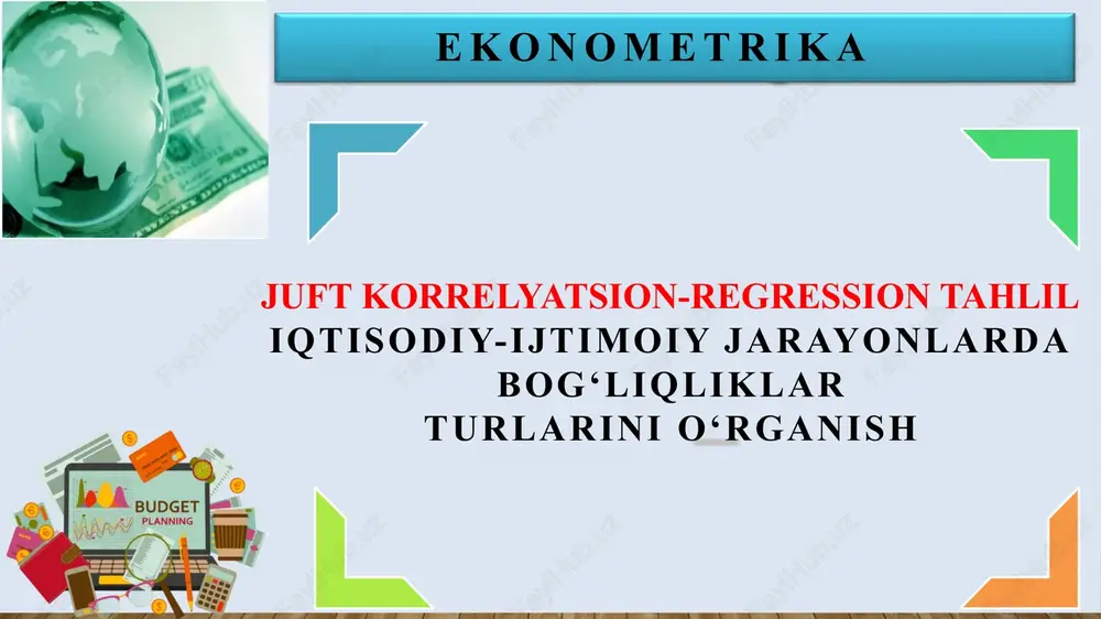 juft korrelyatsion-regressiontahlil — PPTX