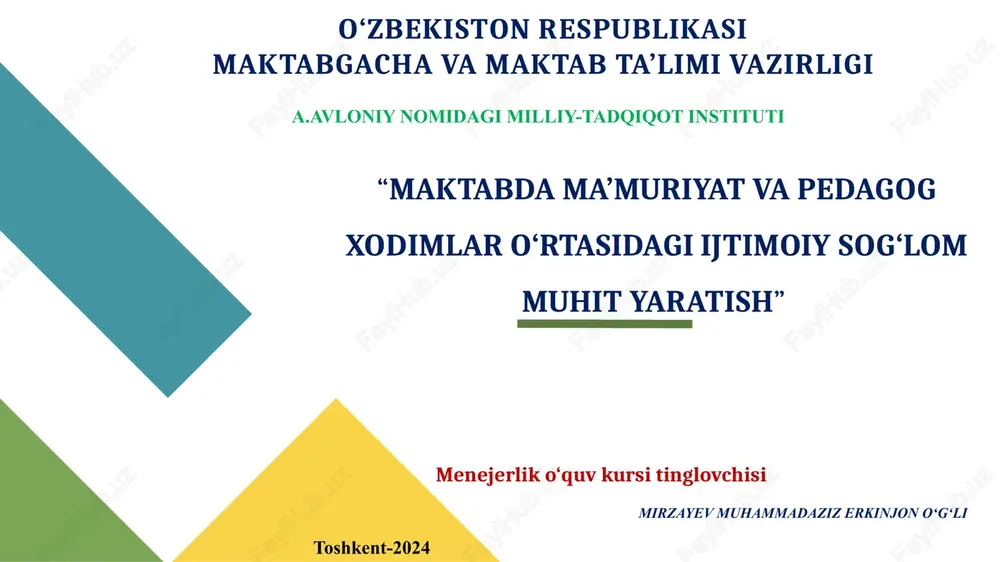 menejerlik o‘quv kursi — PPTX