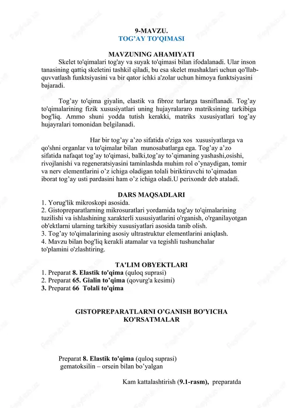 tog’ay to'qimasi — DOCX