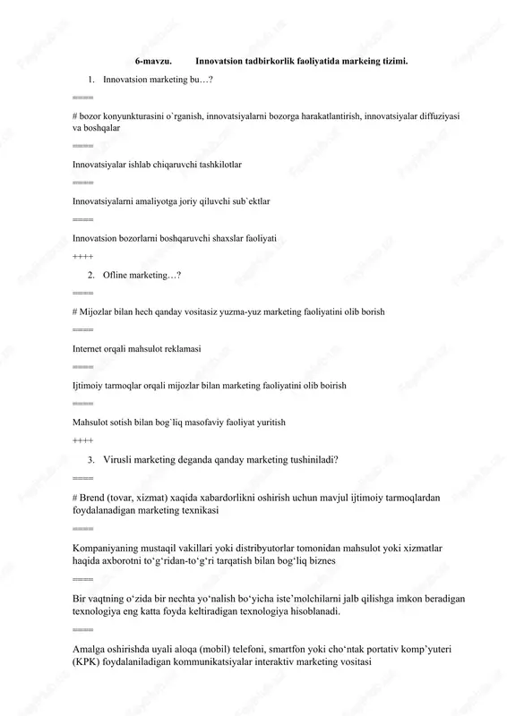 tarmoq marketingi — DOCX