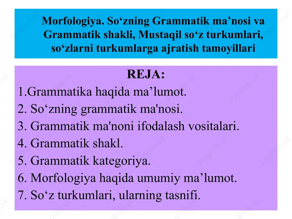 morfologiya — PPT
