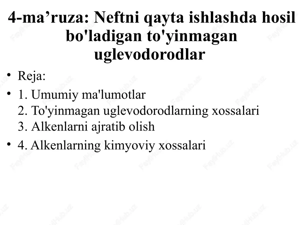 to'yinmagan uglevodorodlar — PPTX