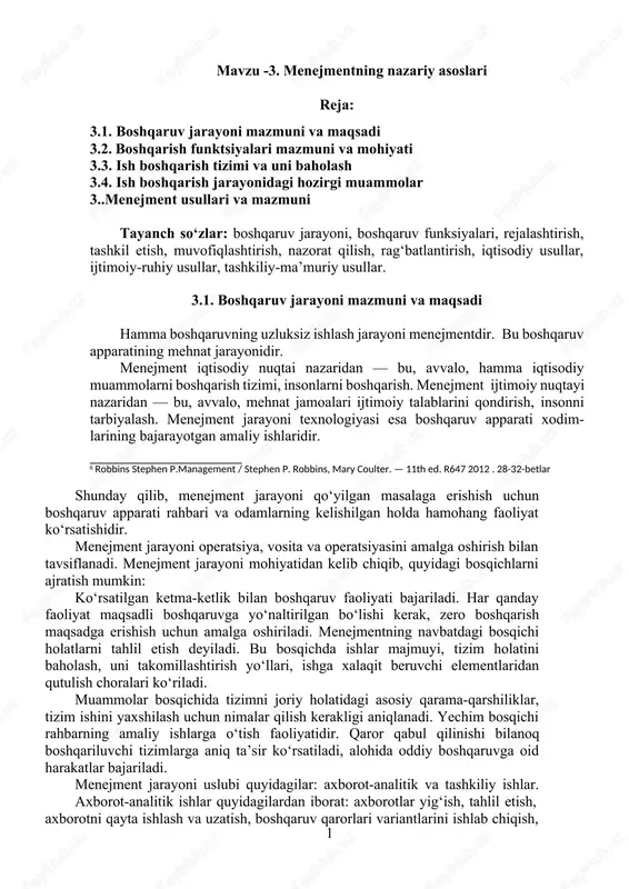 mavzu -3. menejmentning nazariy asoslari — DOCX