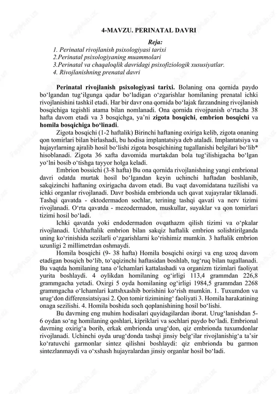 perinatal davri — DOCX