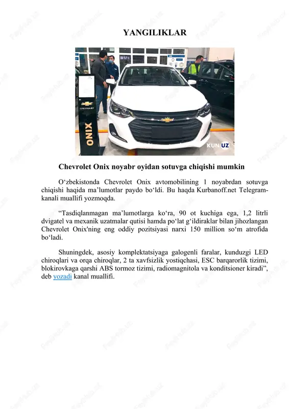 chevrolet onix — DOCX
