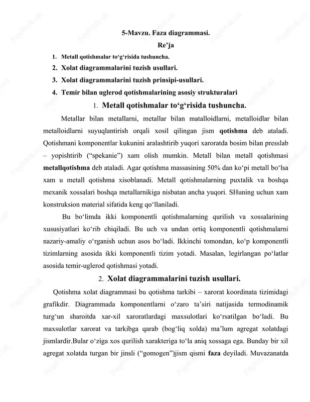 metall qotishmalari — DOCX