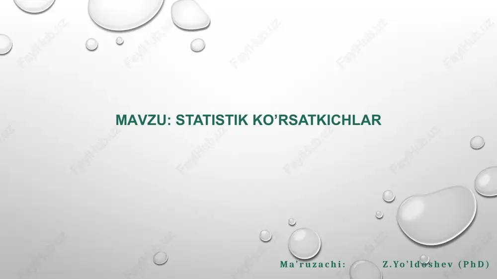 statistik ko’rsatkichlar — PPTX
