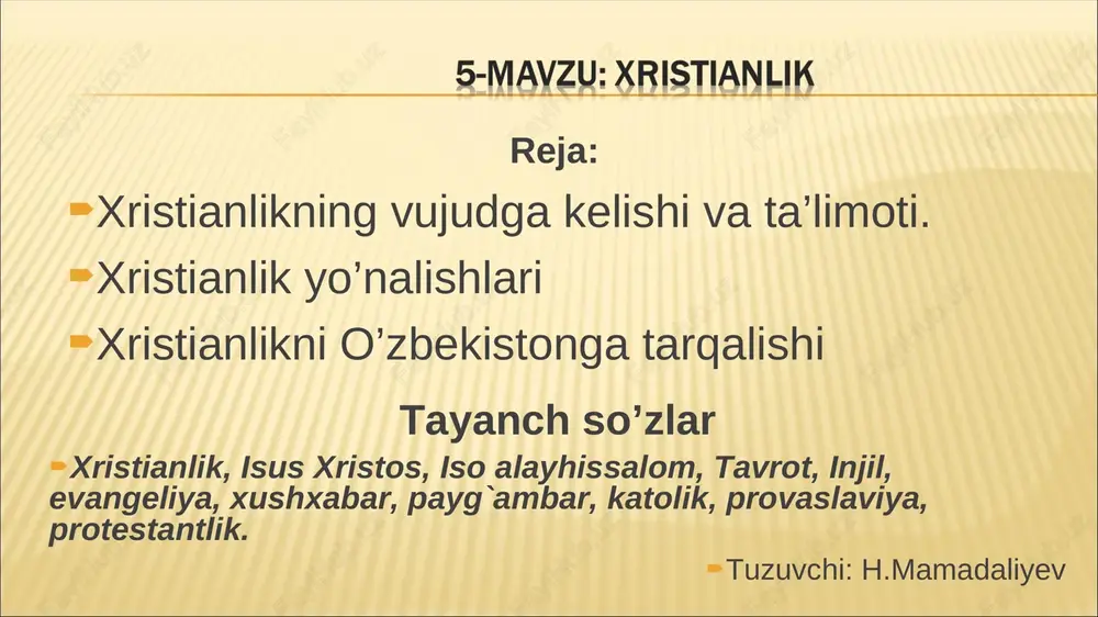 xristianlik — PPT
