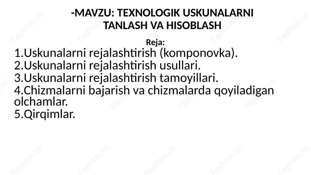 texnologik uskunalar — PPTX