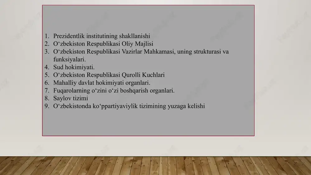 prezidentlik institutining shakllanishi — PPTX