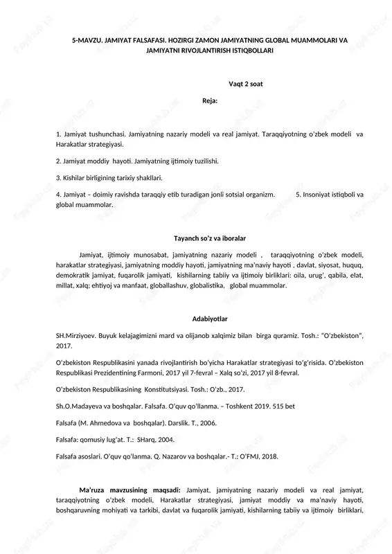 jamiyat falsafasi — DOCX