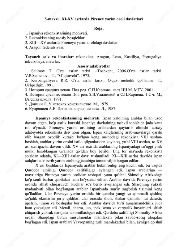ispaniya rekonkistasining mohiyati — DOCX
