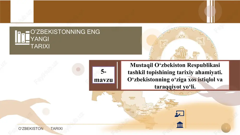o’zbekistonning eng yangi tarixi — PPT
