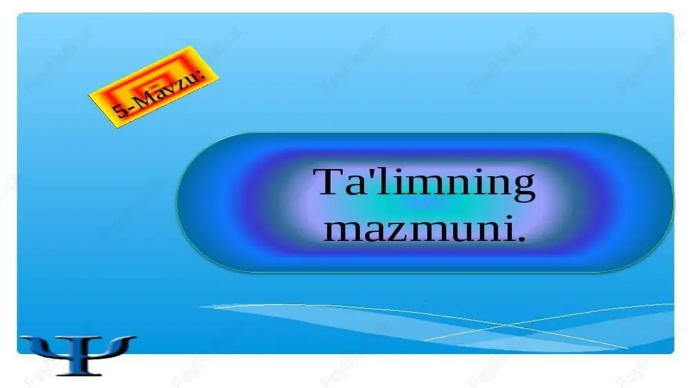 ta'lim mazmuni — PPTX
