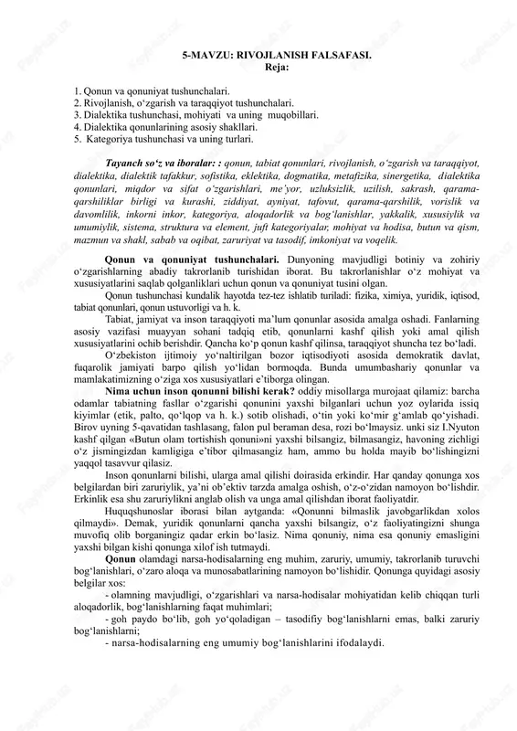 rivojlanish falsafasi — DOC