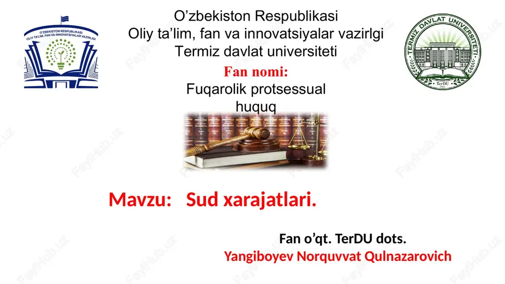 sud xarajatlari — PPTX