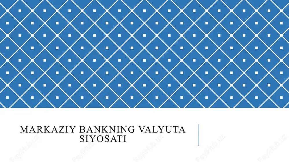 valyuta siyosati — PPTX