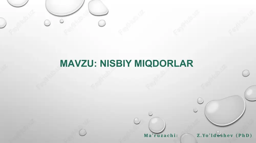 nisbiy miqdorlar — PPTX