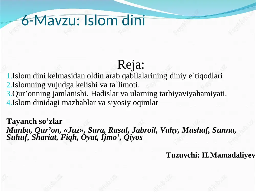 islom dini — PPT