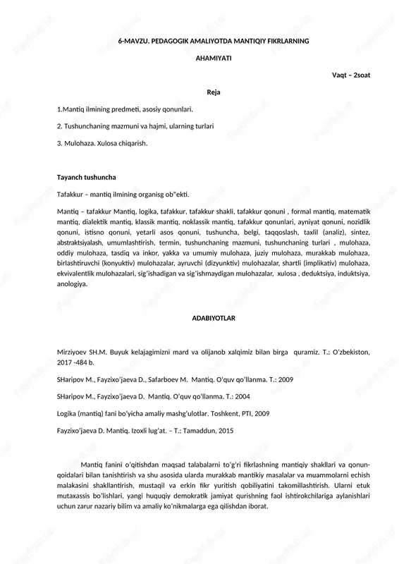 mantiq ilmi — DOCX