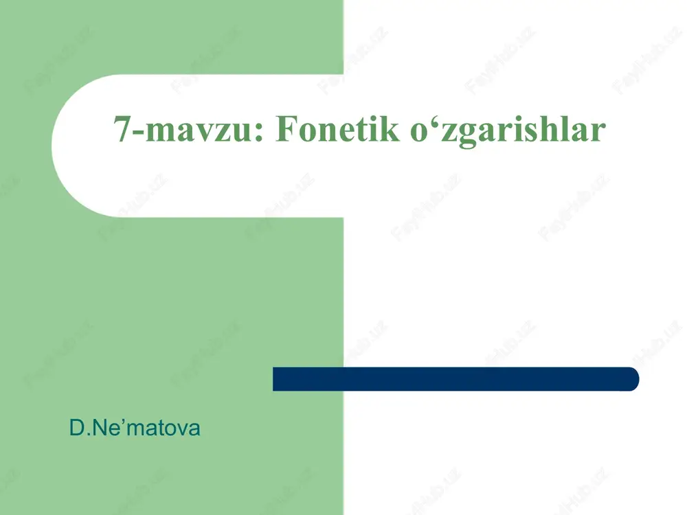 fonetiko‘zgarishlar — PPT