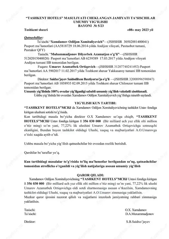 tashkent hotels — DOCX