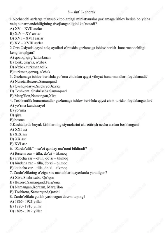 zardo'zlik — DOCX