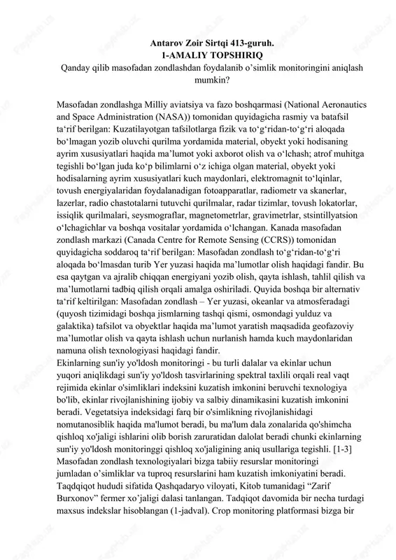 masofadan zondlash — DOCX