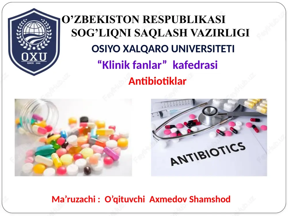 antibiotiklar — PPTX