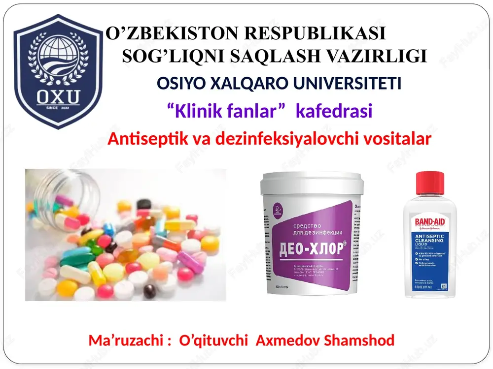 antiseptik va dezinfeksiya losion — PPTX