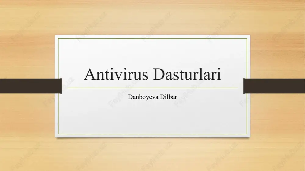 kompyuterviruslari — PPTX