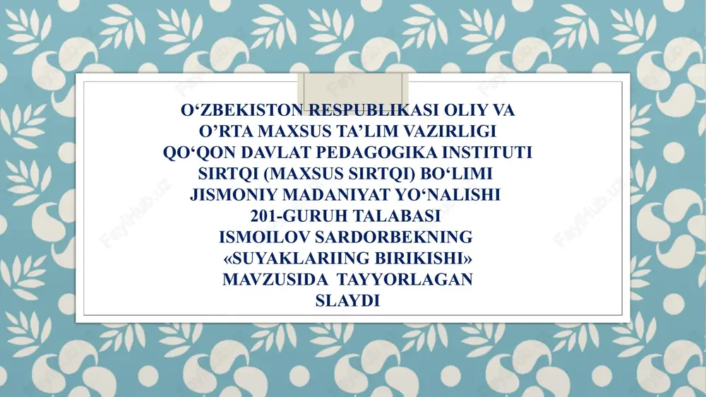 suyaklariing birikishi — PPTX