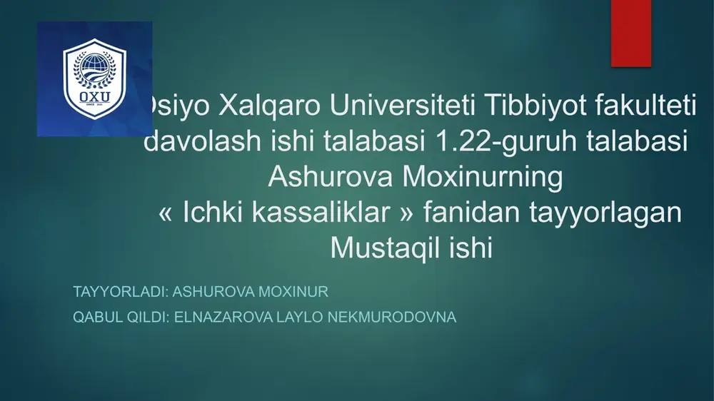 ichkikassaliklar — PPTX