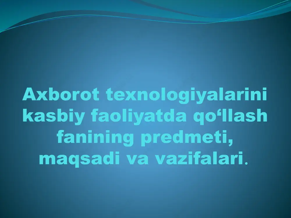 raqamli texnologiya — PPTX