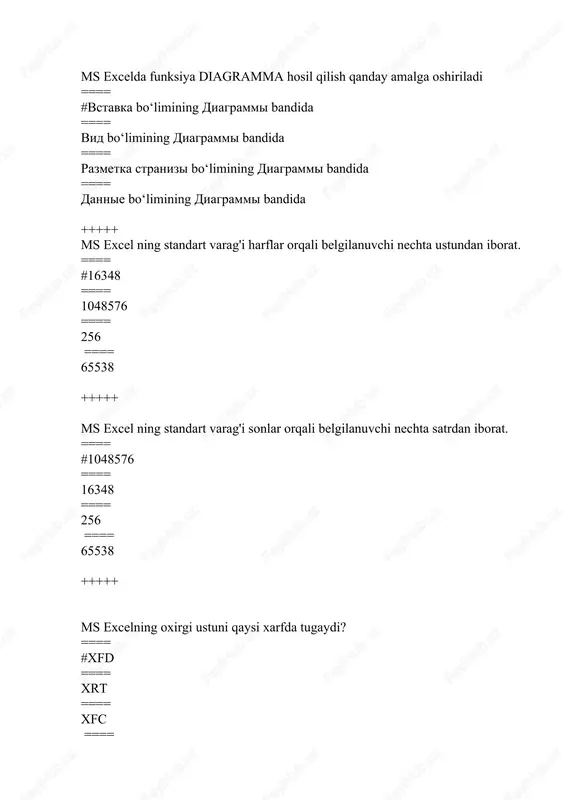 ms excel — DOCX